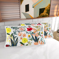 HKM-647251 Lightweight Floral Microfiber Quilt Set with 2 Pillow Shams - All Season Twin & Full Sizes
