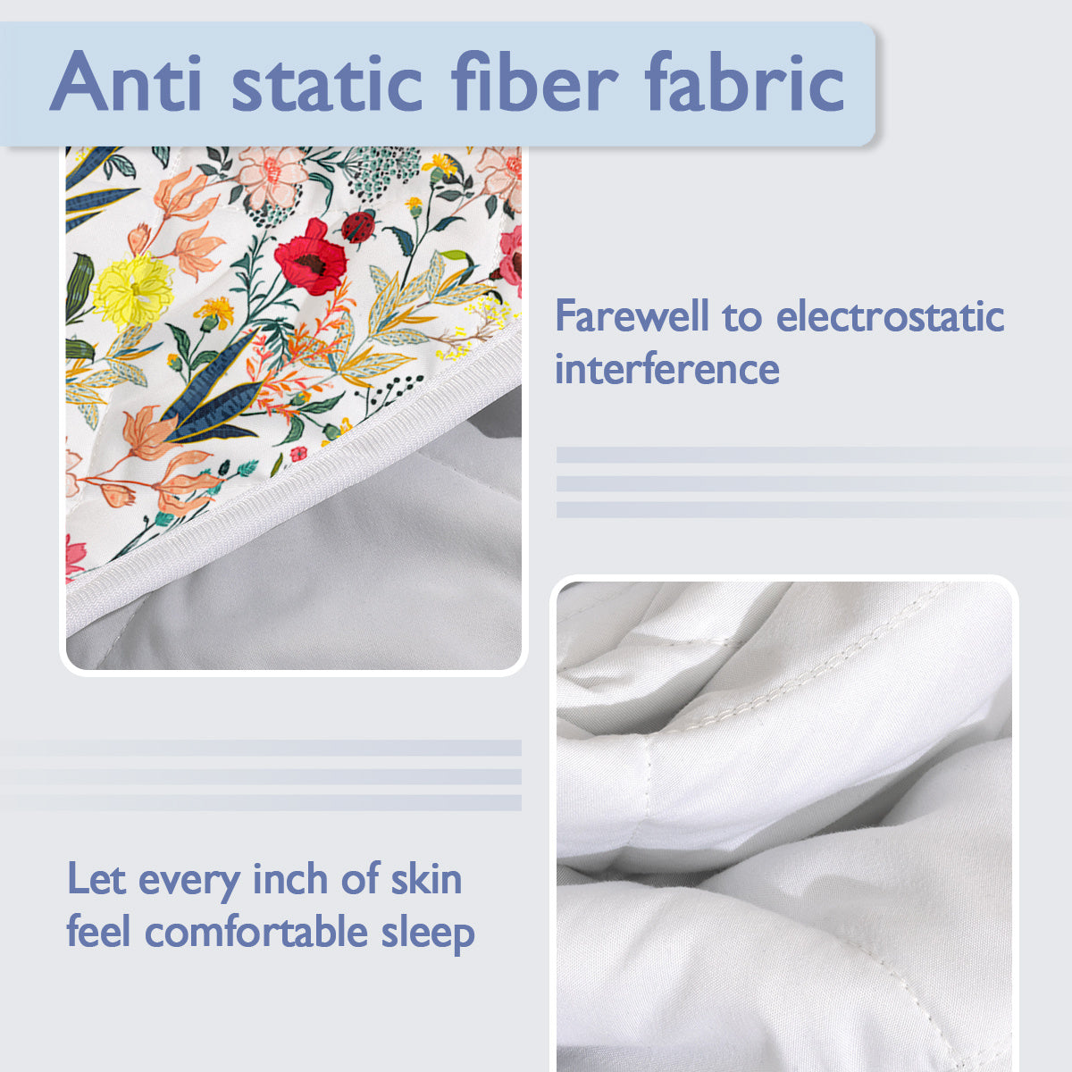 HKM-647251 Lightweight Floral Microfiber Quilt Set with 2 Pillow Shams - All Season Twin & Full Sizes