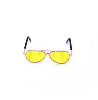 HKM-647251 Pet Mini Hip Hop Sunglasses for Small Pets - Colorful Metal Frame with Resin Lenses - 8CM