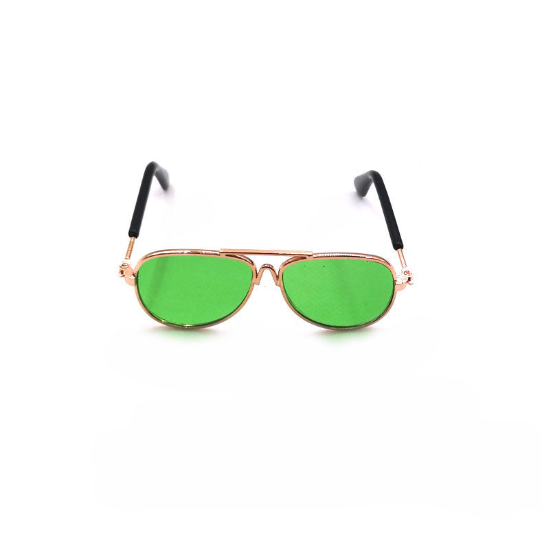 HKM-647251 Pet Mini Hip Hop Sunglasses for Small Pets - Colorful Metal Frame with Resin Lenses - 8CM