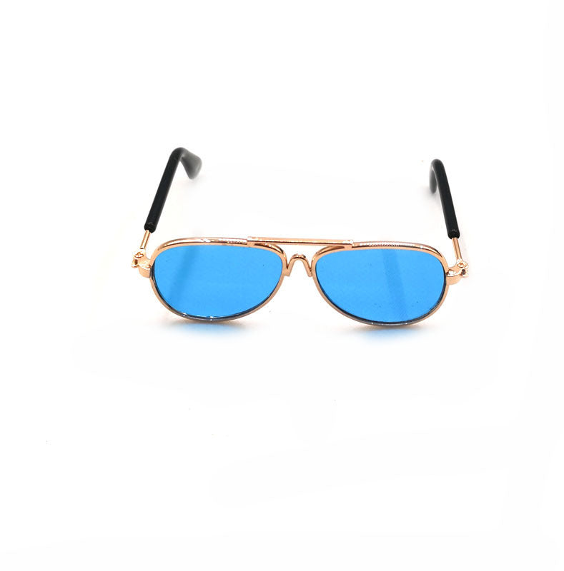 HKM-647251 Pet Mini Hip Hop Sunglasses for Small Pets - Colorful Metal Frame with Resin Lenses - 8CM