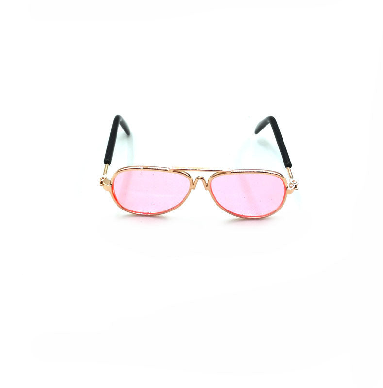 HKM-647251 Pet Mini Hip Hop Sunglasses for Small Pets - Colorful Metal Frame with Resin Lenses - 8CM