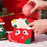HKM-647379 Christmas Gift Felt Bag - Green and Red Cartoon Design Packaging