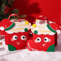 HKM-647379 Christmas Gift Felt Bag - Green and Red Cartoon Design Packaging