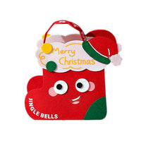 HKM-647379 Christmas Gift Felt Bag - Green and Red Cartoon Design Packaging