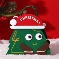 HKM-647379 Christmas Gift Felt Bag - Green and Red Cartoon Design Packaging