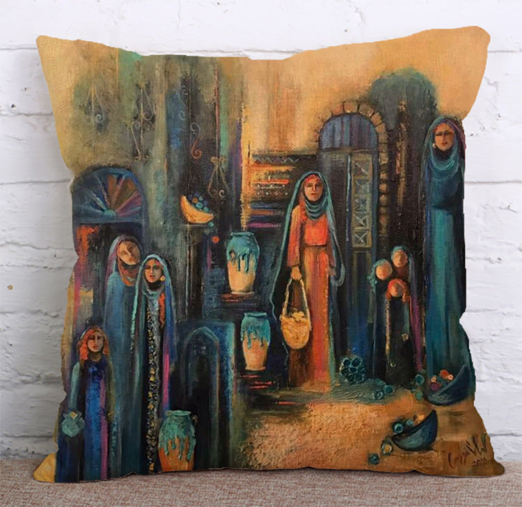 HKM-647379 Minority Folk-Custom Decorative Pillowcase in Soft Cotton, Linen, and Flannel – 45x45 cm