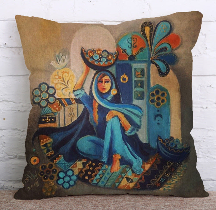 HKM-647379 Minority Folk-Custom Decorative Pillowcase in Soft Cotton, Linen, and Flannel – 45x45 cm