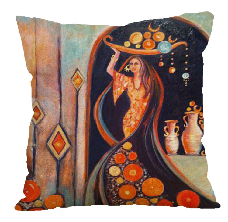 HKM-647379 Minority Folk-Custom Decorative Pillowcase in Soft Cotton, Linen, and Flannel – 45x45 cm