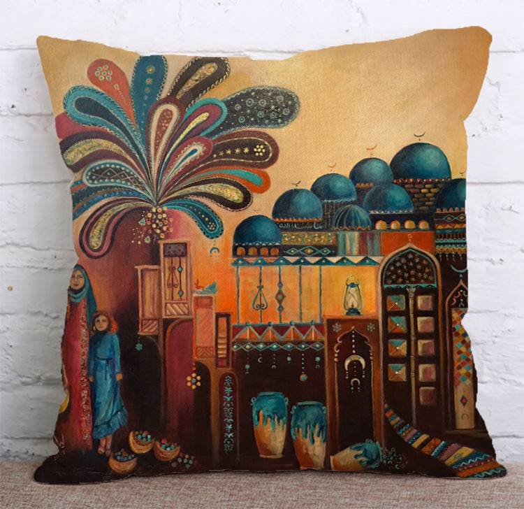 HKM-647379 Minority Folk-Custom Decorative Pillowcase in Soft Cotton, Linen, and Flannel – 45x45 cm