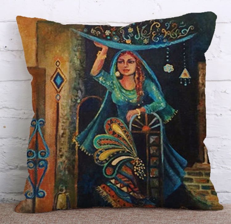 HKM-647379 Minority Folk-Custom Decorative Pillowcase in Soft Cotton, Linen, and Flannel – 45x45 cm