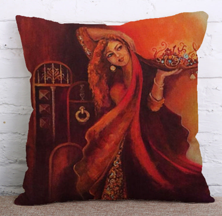 HKM-647379 Minority Folk-Custom Decorative Pillowcase in Soft Cotton, Linen, and Flannel – 45x45 cm