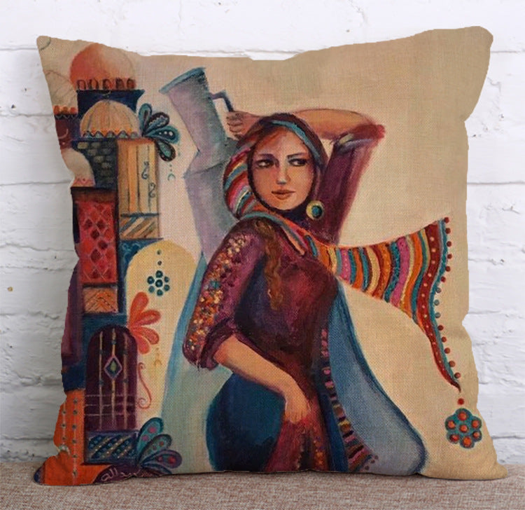 HKM-647379 Minority Folk-Custom Decorative Pillowcase in Soft Cotton, Linen, and Flannel – 45x45 cm