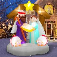 HKM-647443 6 FT Inflatable Christmas Tree with Santa and Dog – LED Lights for Outdoor Holiday Decor