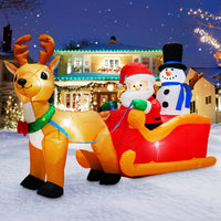 HKM-647443 6 FT Inflatable Christmas Tree with Santa and Dog – LED Lights for Outdoor Holiday Decor