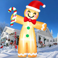 HKM-647443 6 FT Inflatable Christmas Tree with Santa and Dog – LED Lights for Outdoor Holiday Decor
