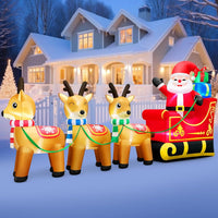 HKM-647443 6 FT Inflatable Christmas Tree with Santa and Dog – LED Lights for Outdoor Holiday Decor