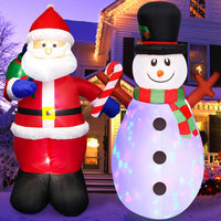 HKM-647443 6 FT Inflatable Christmas Tree with Santa and Dog – LED Lights for Outdoor Holiday Decor