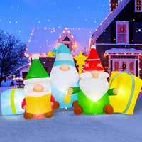 HKM-647443 6 FT Inflatable Christmas Tree with Santa and Dog – LED Lights for Outdoor Holiday Decor