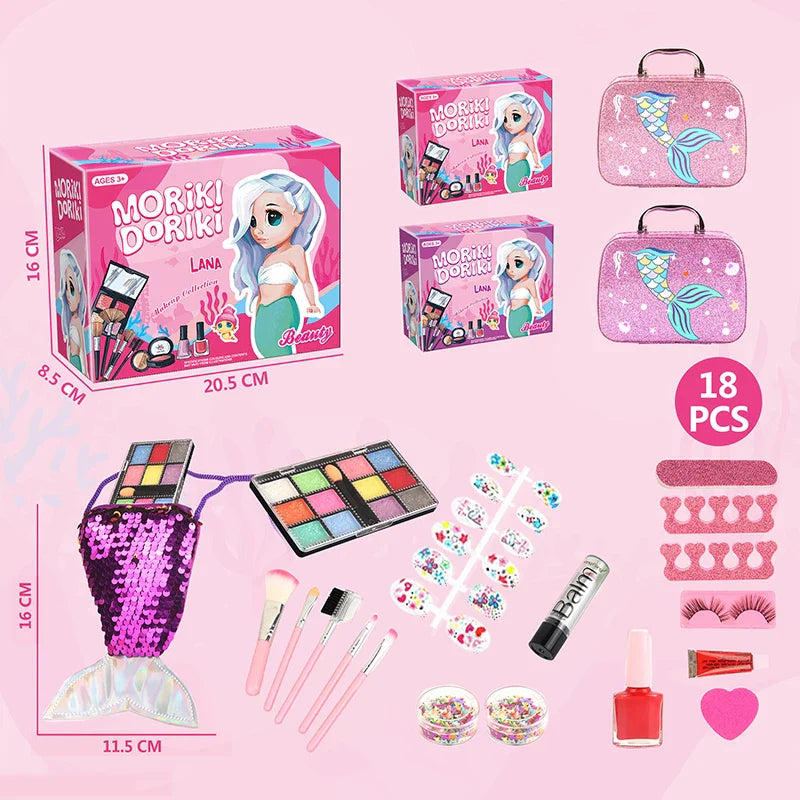 KTX-647507 Kids Pretend Play Makeup Kit with Nail Art Accessories for Creative Dress-Up Fun