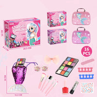 HKM-647507 Kids Pretend Play Makeup Kit with Nail Art Accessories for Creative Dress-Up Fun