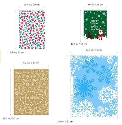 HKM-648019 Christmas Gift Candy Bags Set - 30 Cute Aluminum Foil Pouches for Kids, Ideal for Treats and Decorations