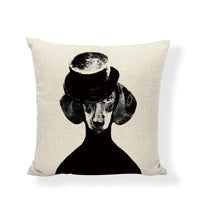 HKM-648083 Boston Terrier Head Tilt Pillow Cover - Square Linen/Cotton Cushion Case, 45x45CM