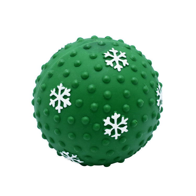 HKM-648083 Festive Interactive Dog Toy Balls for Teeth Cleaning and Playtime Fun