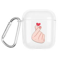 HKM-648147 Transparent Cartoon Hard Shell Case for Apple AirPods (1st & 2nd Gen) – Graffiti Pattern Designs