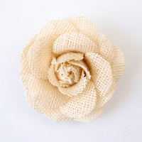 HKM-648211 Natural Linen Azalea Rose Flower Decoration for Hats, Shoes, and Clothing Accessories