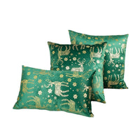 HKM-648211 Velvet Bronzing Christmas Pillow Cover with Plant Flowers and Cute Animals