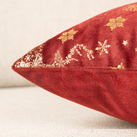 HKM-648211 Velvet Bronzing Christmas Pillow Cover with Plant Flowers and Cute Animals