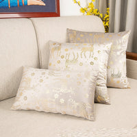 HKM-648211 Velvet Bronzing Christmas Pillow Cover with Plant Flowers and Cute Animals