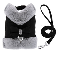 HKM-648275 Dog Walking Rope and Adjustable Velvet Vest-style Chest Harness - Lightweight and Comfortable for Small to Large Dogs