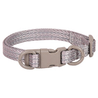 HKM-648275 Reflective Double D Ring Release Buckle Dog Collar in Blue, Black, Khaki, and Gray - Durable Nylon Design