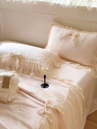 HKM-648403 Summer Cooling Duvet Set in Korean Style with Tencel Fabric and Ruffle Design