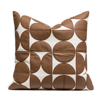 HKM-648531 Nordic Geometric Abstract PU Leather Cushion Cover - Modern Design for Living Room, 45x45cm and 30x50cm