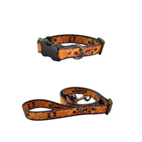 HKM-648595 Halloween Dog Print Harness and Leash Set with Collar, Polyester Material, Multiple Sizes Available