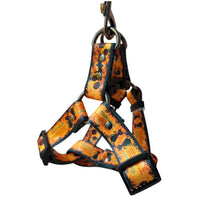 HKM-648595 Halloween Dog Print Harness and Leash Set with Collar, Polyester Material, Multiple Sizes Available