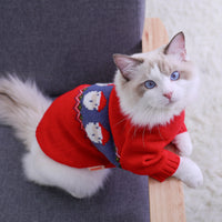 HKM-648659 Cozy Red Jacquard Sweater for Dogs and Cats - Various Sizes Available