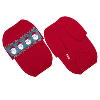 HKM-648659 Cozy Red Jacquard Sweater for Dogs and Cats - Various Sizes Available