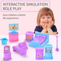 HKM-648659 Miniature Pretend Play House Furniture Toy Set for Kids Age 3+ in Durable Plastic