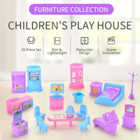 HKM-648659 Miniature Pretend Play House Furniture Toy Set for Kids Age 3+ in Durable Plastic