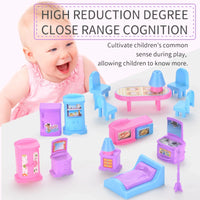 HKM-648659 Miniature Pretend Play House Furniture Toy Set for Kids Age 3+ in Durable Plastic