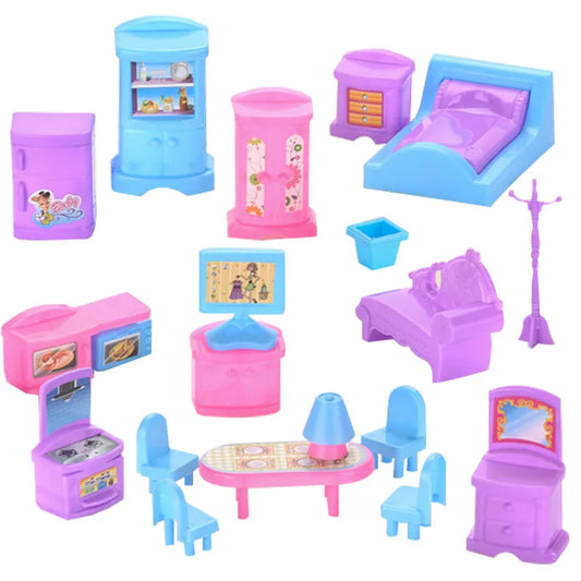 KTX-648659 Miniature Pretend Play House Furniture Toy Set for Kids Age 3+ in Durable Plastic