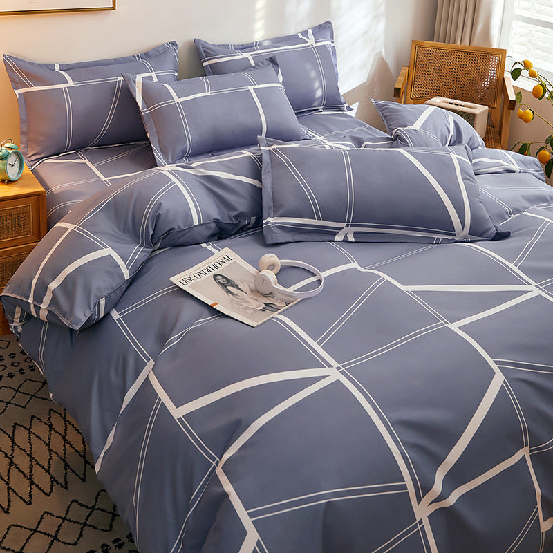HKM-648723 Single Duvet Cover Set for Student Dormitories - Multiple Sizes Available, Soft Sanding Material