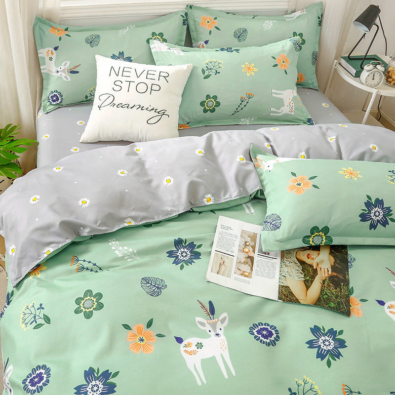 HKM-648723 Single Duvet Cover Set for Student Dormitories - Multiple Sizes Available, Soft Sanding Material