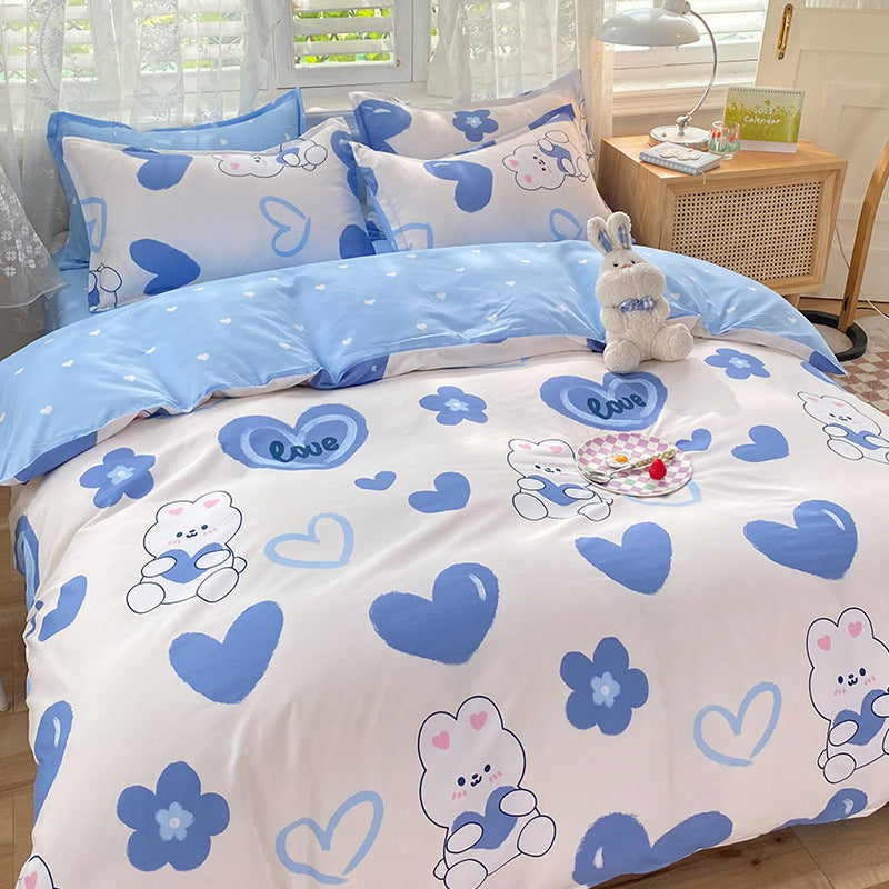 HKM-648723 Single Duvet Cover Set for Student Dormitories - Multiple Sizes Available, Soft Sanding Material
