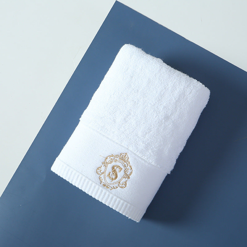 KTX-648979 Thickened Pure Cotton Towel - Soft and Absorbent - Available in Deep Blue, Elegant White, Dolphin Gray, Business Gray, and Dark Gray