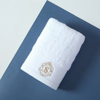 HKM-648979 Thickened Pure Cotton Towel - Soft and Absorbent - Available in Deep Blue, Elegant White, Dolphin Gray, Business Gray, and Dark Gray
